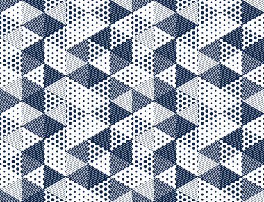 3D noktalı küpler pürüzsüz şablon vektör arkaplan, noktalar ve çizgiler üçgen bloklar, mimari ve inşaat, geometrik tasarım.