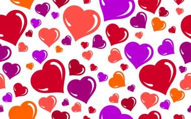 Kırmızı aşk kalpleri kusursuz vektör arkaplanı, sınırsız duvar kağıdı tutku sembolleri, Sevgililer Günü teması.