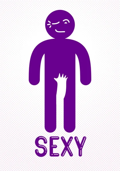 Soy Sexy Que Concepto Divertido Vector Icono Dibujos Animados Logotipo — Vector de stock