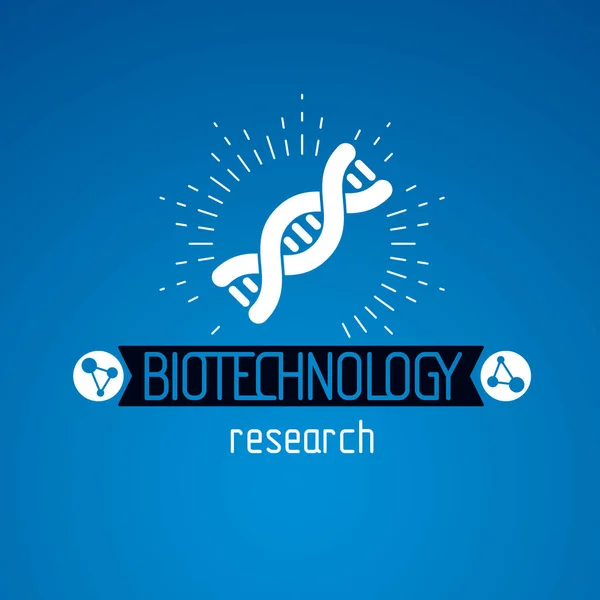 Modèle Vectoriel Adn Humain Double Hélice Bioingénierie Génétique Logo Vectoriel — Image vectorielle
