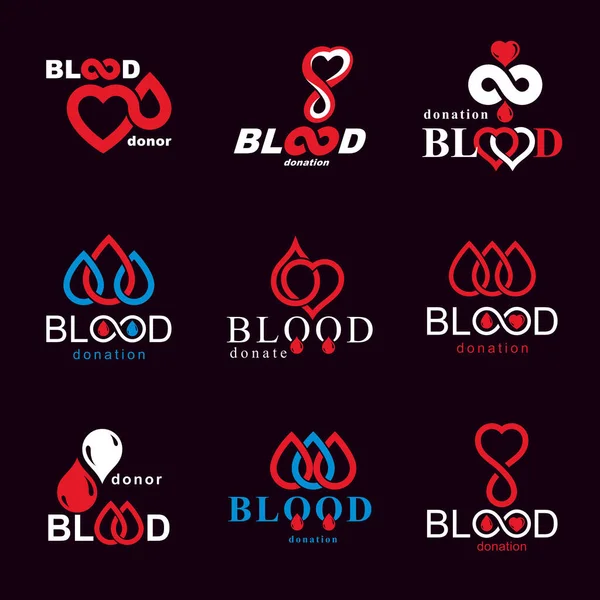 Colección Ilustraciones Conceptuales Donación Sangre Vectorial Conceptos Atención Sanitaria Tratamiento — Vector de stock