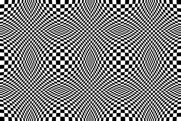 Illusion Optique Vecteur Carreaux Abstrait Sans Couture Fond Motif Noir — Image vectorielle