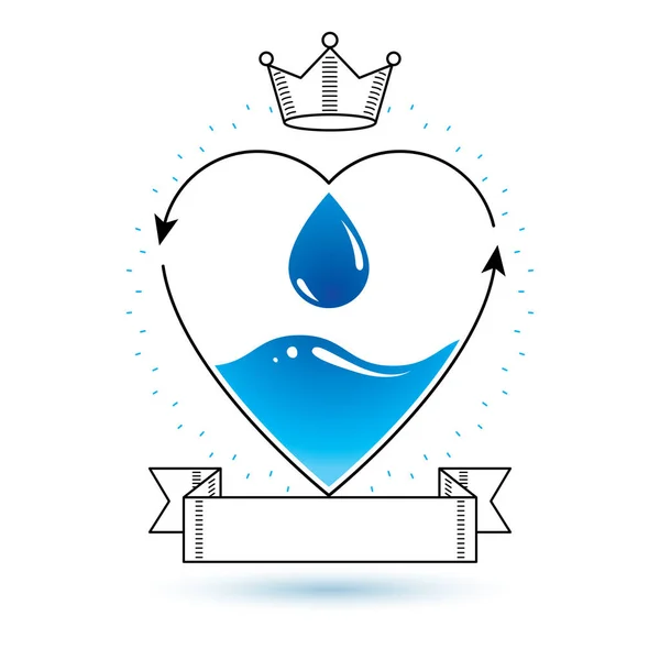 Vector Blauw Helder Water Drop Symbool Voor Gebruik Mineraalwater Reclame — Stockvector