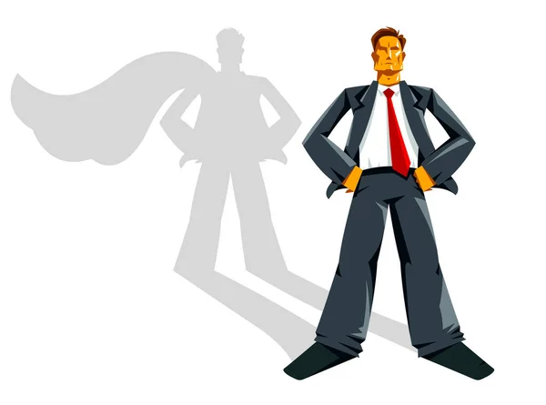 Big Boss Επιχειρηματίας Στέκεται Αυτοπεποίθηση Και Σοβαρή Όπως Μια Εικόνα — Διανυσματικό Αρχείο