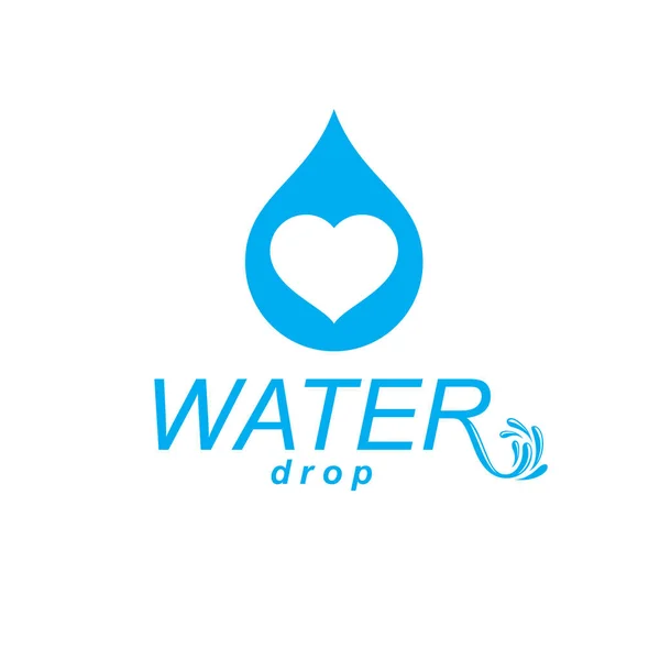 Vector Blue Clear Water Drop Logotype Use Marketing Design Symbol — Stock Vector