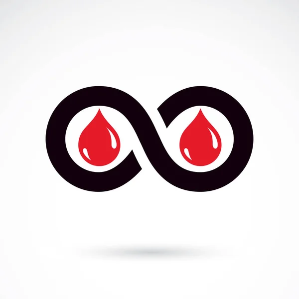 Vector Illustratie Van Hartvorm Infinity Symbool Hematologie Thema Medische Behandeling — Stockvector