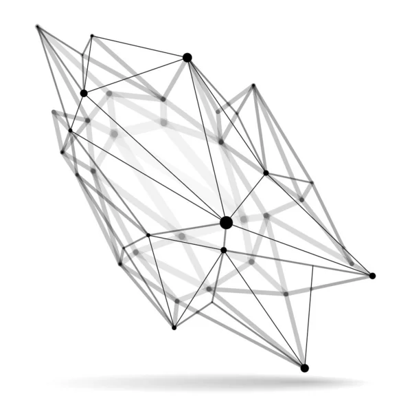 Captação Vetor Malha Treliça Dimensional Forma Abstrata Design Poligonal Isolada —  Vetores de Stock