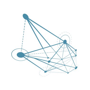 Soyut vektör arkaplanı, izometrik boyut şekli. Yenilik teknolojileri soyut illüstrasyon.