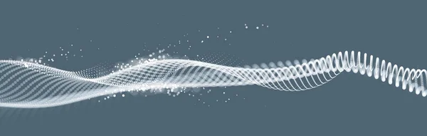 Beau Fond Abstrait Vectoriel Particules Volantes Mouvement Lignes Ondulées Flux — Image vectorielle