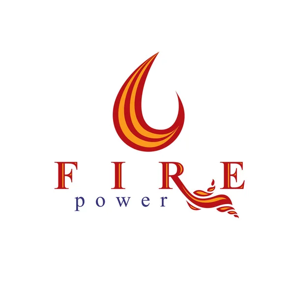 Yanan Ateşin Gücü Doğal Element Vektör Logosu Benzin Gaz Reklamında — Stok Vektör