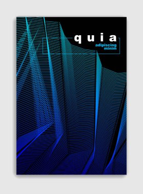 Sanat doğrusal vektörü minimalistik broşür tasarımı, kaplama şablonu, geometrik yarım ton gradyanı. Pankartlar, afişler, posterler, ilanlar için. Mükemmel ve farklı, desen dokusu.