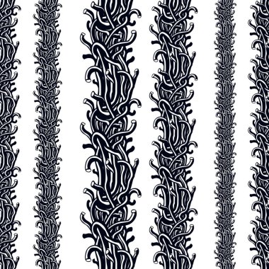 İğrenç korku sanatı ve kusursuz kabuslar, vektör geçmişi. Kumaş, duvar kağıdı, ambalaj, ağ ve baskı için kullanılabilir.