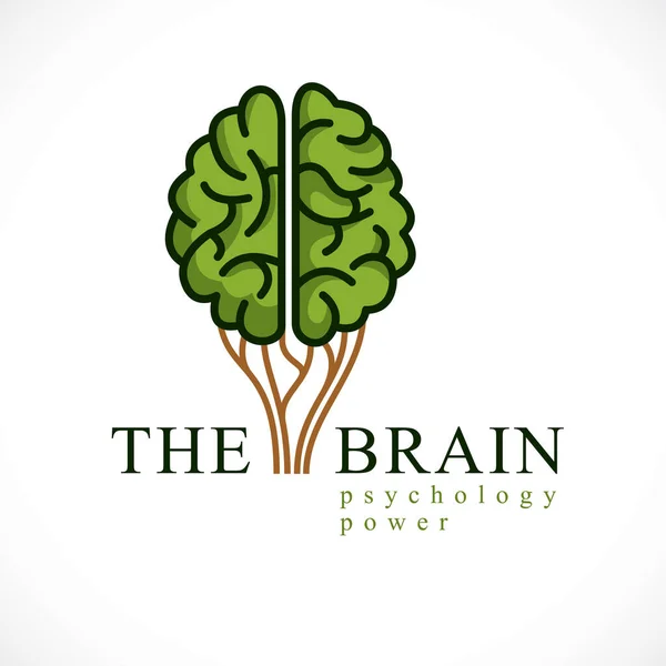 Mental Health Psychology Concept Vector Icon Logo Design Human Anatomical — Stock Vector