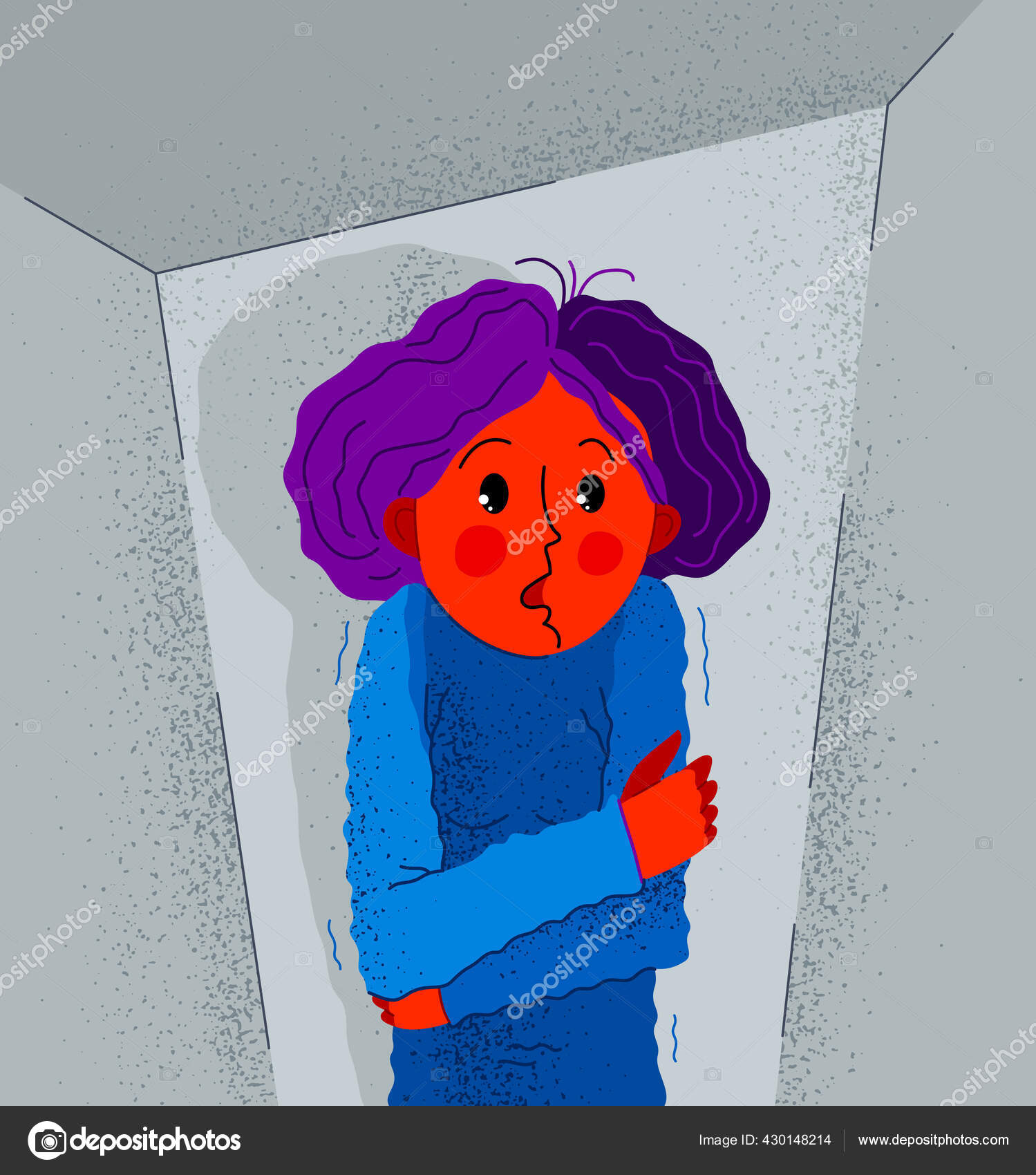 Garota Com Cabelo Loiro E Pânico Emocional Ilustração do Vetor