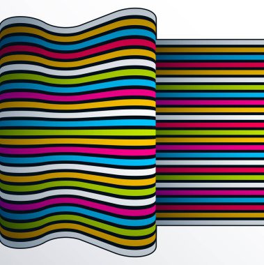 Üç boyutlu perspektifteki soyut çizgiler soyut vektör arkaplanı, havalı tasarım düzeni, 70 'lerin retro şablonu.