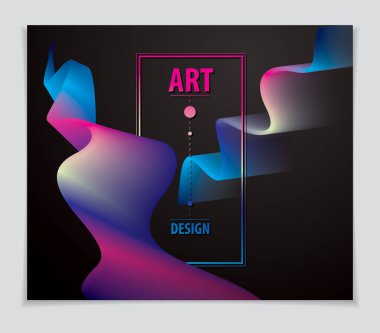 3d şekil değişen renk, vektör soyut sanat öğesi. Hediye kartı, kapak, poster ya da broşür için mükemmel. Parlak renk dalgası boyutsal nesnesi.
