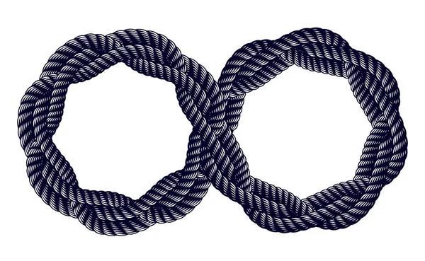 ロープベクトルのロゴやタトゥーから作られたインフィニティシンボル — ストックベクタ