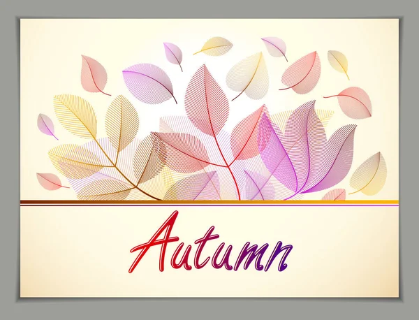 Autumn Horizontal Banner Design Vector Yellow Red Leaves Floral Beautiful — Stock Vector