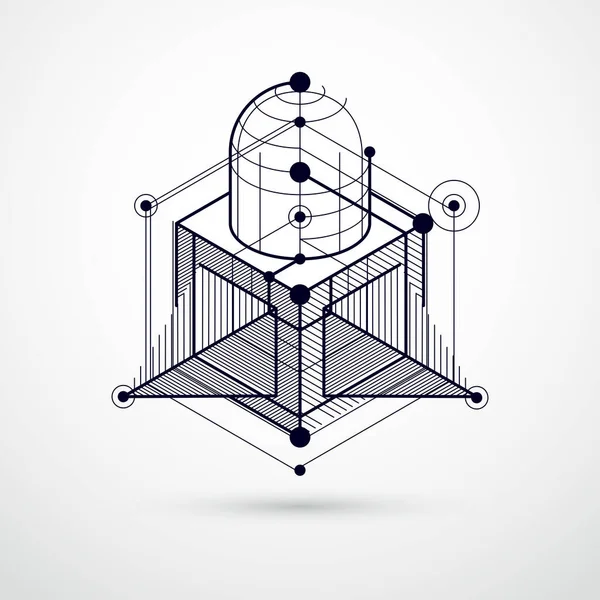 Composizione Astratta Vettoriale Con Semplici Figure Geometriche Simboli Sfondo Bianco — Vettoriale Stock