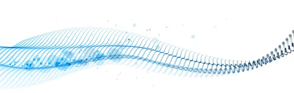 Partículas Punteadas Flujo Onda Vector Tecnología Abstracta Fondo Ciencia Flujo — Vector de stock