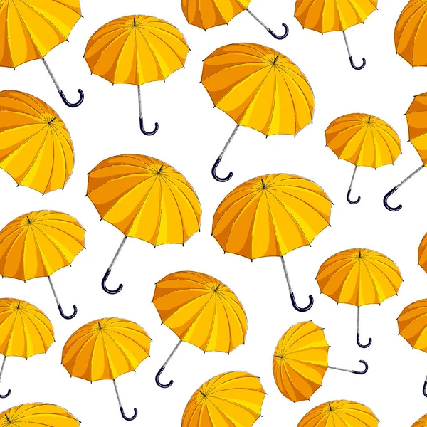 Umbrellas Seamless Background Weather Outdoors Fashion Accessories Theme Vector Wallpaper — Stock Vector