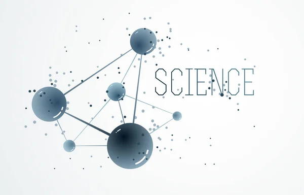 Molécules Atomes Vecteur Abstrait Science Chimie Physique Thème Illustration Micro — Image vectorielle