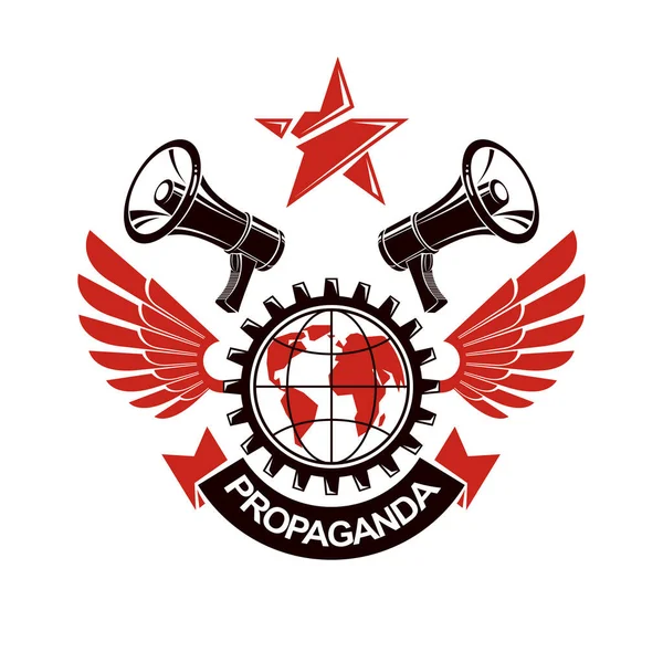 Signo Logotipo Rojo Negro Propaganda — Vector de stock