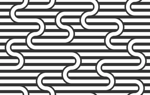 シームレスなラインパターン ストライプ幾何学ベクトル抽象的な背景 線形ストライプネット 光迷路 Webネットワーク 白黒のデザイン — ストックベクタ