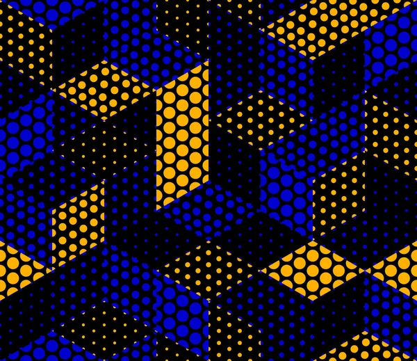 Плямистий Безшовний Ізометричний Геометричний Візерунок Крапки Кубики Векторний Плитковий Фон — стоковий вектор