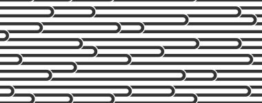 Bükülmüş çizgileri, geometrik soyut arka planı, çizgili ağı, optik labirenti, web ağını olan kusursuz bir vektör deseni. Siyah ve beyaz tasarım.