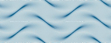 Dalgalı çizgiler noktasız vektör deseni, noktalı dalgalar sonsuz arkaplan.