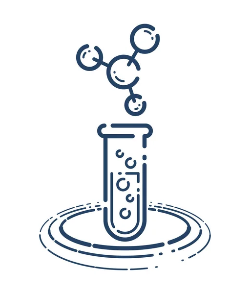 Testbuis Molecuul Verbinding Vector Eenvoudige Lineaire Pictogram Wetenschap Chemie Geneeskunde — Stockvector