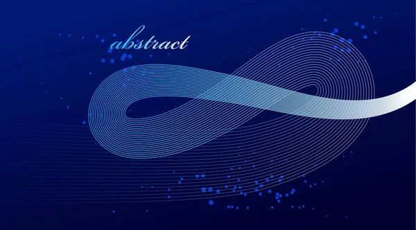 运动空间矢量抽象背景中的蓝色3D线条 优雅的弯曲光条纹设计元素 横幅或海报模板及其他广告 — 图库矢量图片