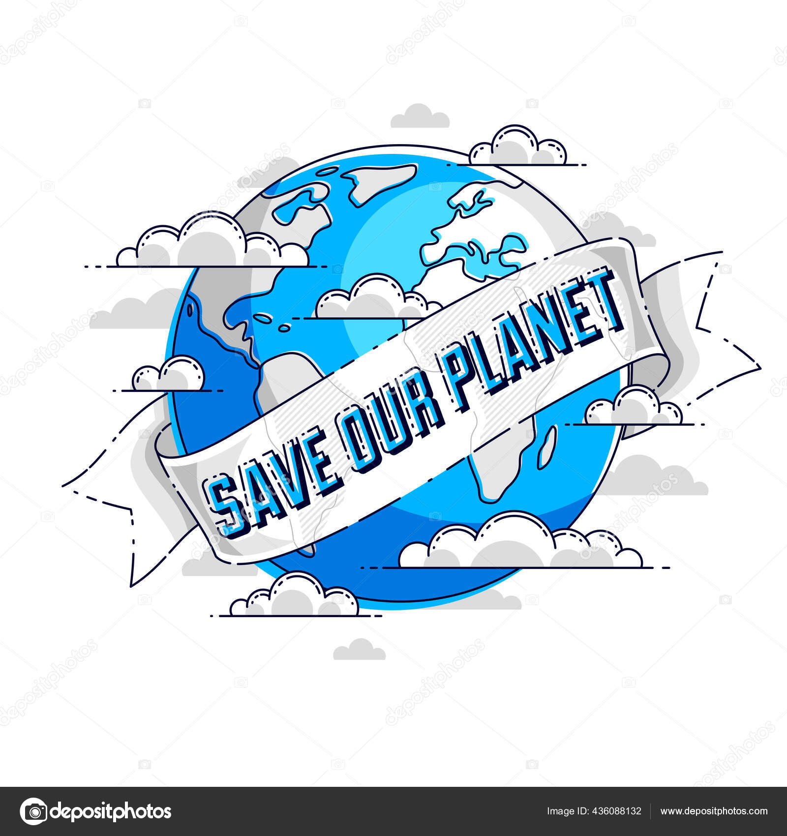 Guardar Nuestro Planeta Tierra Ecología Eco Protección Del Medio Ambiente  Vector de stock #436088132 de ©Ostapius, image size:1600x1700