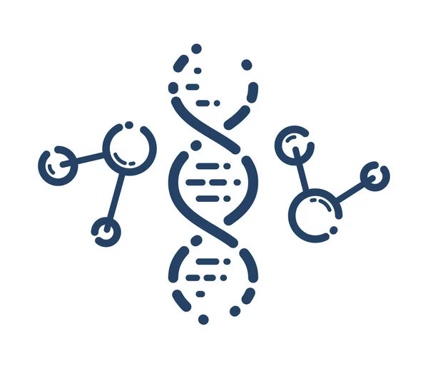 Dna Streng Vector Eenvoudige Lineaire Icoon Wetenschap Biologie Biotechnologie Lijn — Stockvector