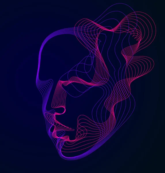 Дух Цифрового Электронного Времени Векторная Иллюстрация Искусственного Интеллекта Головы Человека — стоковый вектор