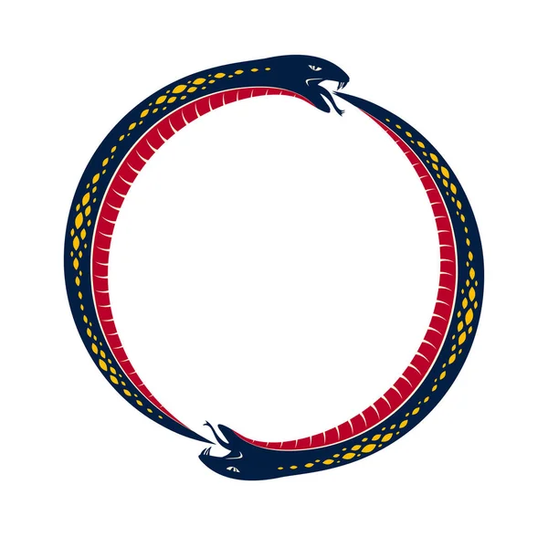 Ouroboros Serpent Forme Cercle Cycle Sans Fin Vie Mort Ancienne — Image vectorielle