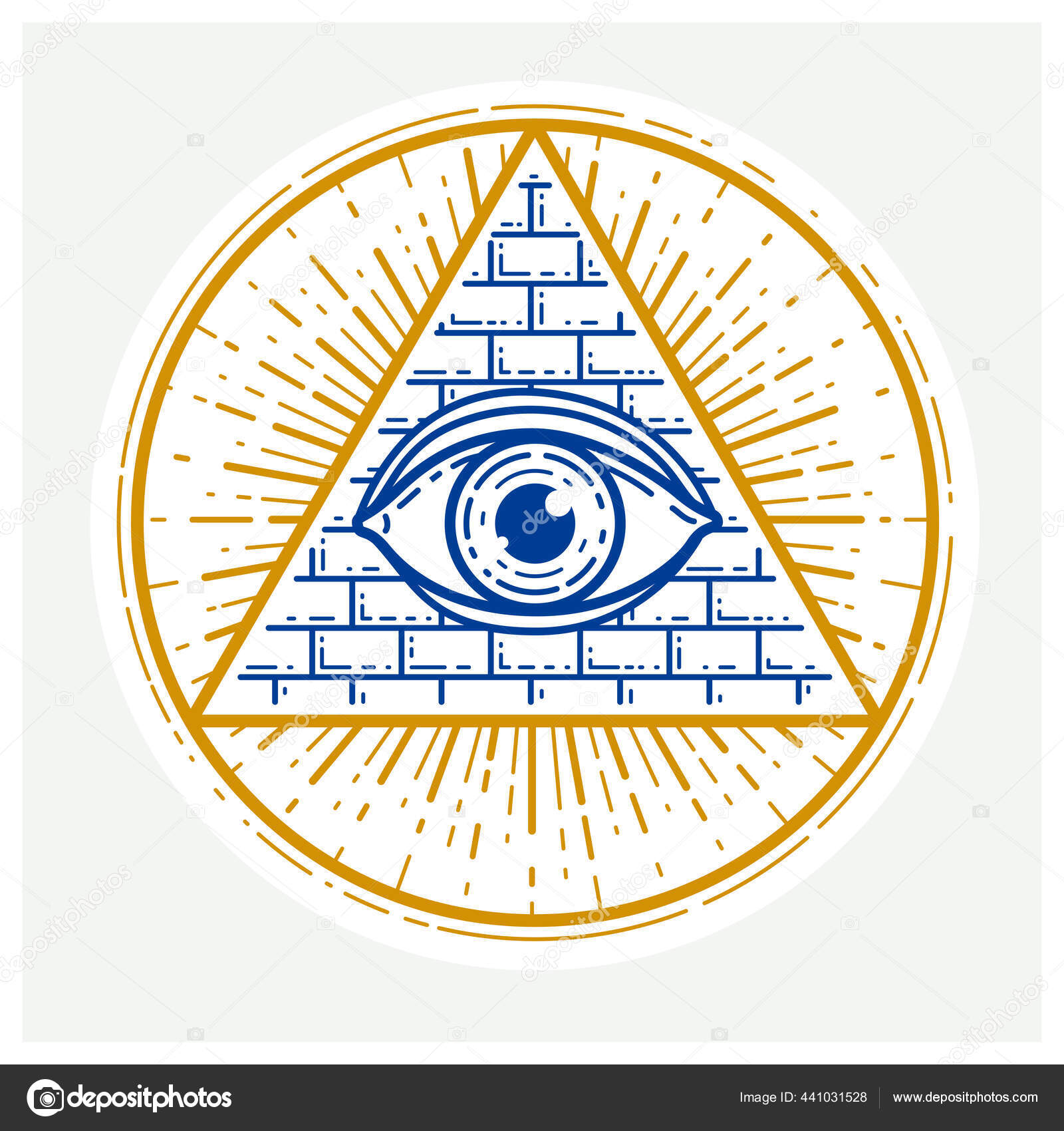 Todos Vendo Olho Deus Triângulo Geométrico Sagrado Alvenaria Símbolo  Illuminati imagem vetorial de Ostapius© 441031528