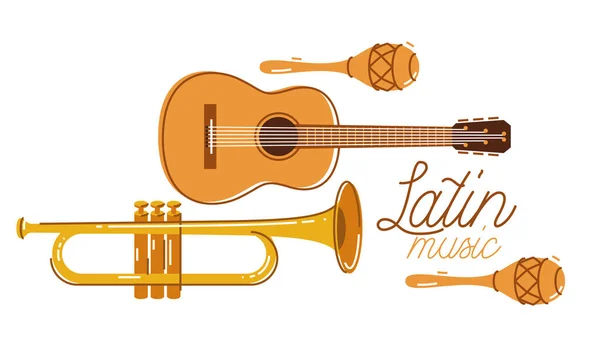 Emblema Música Latina Logotipo Vetor Estilo Plano Ilustração Isolado Logotipo — Vetor de Stock