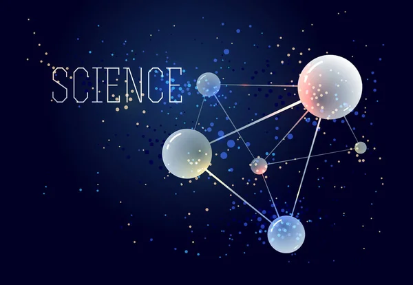 Moléculas Vetor Ilustração Ciência Química Física Tema Abstrato Fundo Micro —  Vetores de Stock