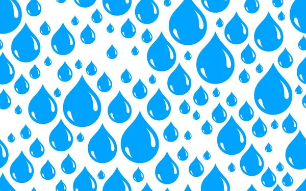 Water Drops Seamless Vector Wallpaper Raindrops Endless Pattern Background Weather — Stock Vector