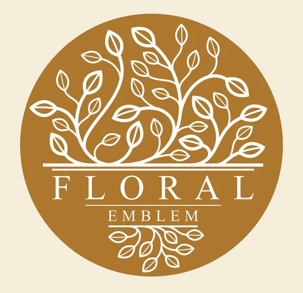 Estilo Clásico Lujo Elegante Emblema Floral Vector Sobre Fondo Oscuro — Archivo Imágenes Vectoriales