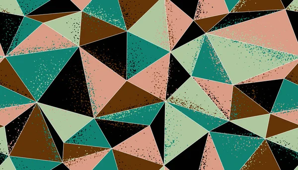 Polygonale Grunge Farbe Nahtloses Muster Grafische Bunte Low Poly Endlose — Stockvektor