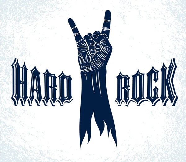 Signo Mano Rock Música Caliente Gesto Rock Roll Concierto Club — Vector de stock