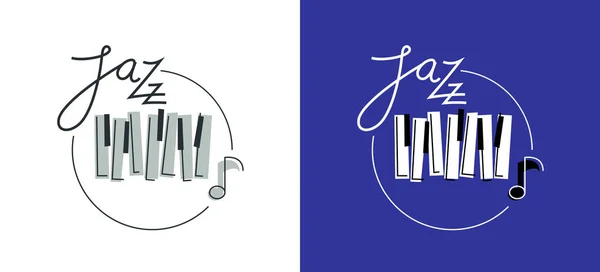 Simbolo Musica Jazz Logo Vettoriale Illustrazione Stile Piatto Isolato Logotipo — Vettoriale Stock