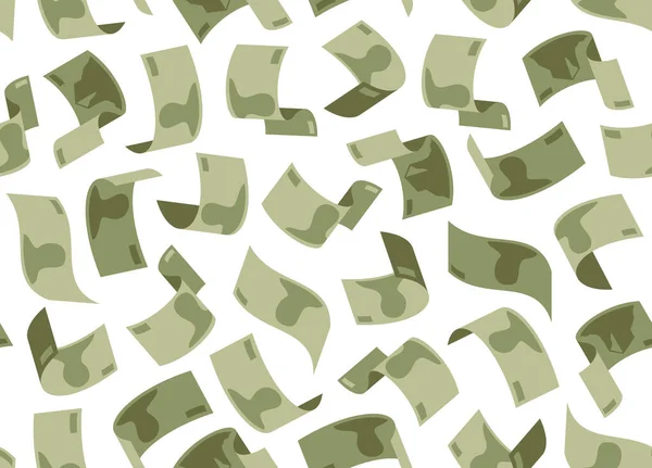 Argent Baisse Billets Papier Peint Vectoriel Sans Couture Fond Sans — Image vectorielle