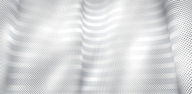 Noktalar deseni ve çizgiler vektör tasarımı, teknoloji teması, boyutsal nokta akışı perspektif, büyük veri, nanoteknoloji.