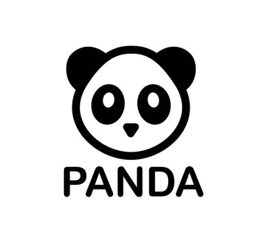 Panda ayı vektör simgesi veya logosu beyaz arkaplanda izole edildi.