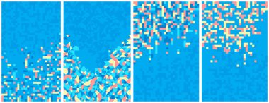 Soyut mozaik vektör arkaplanları mavi illüstrasyonlar koleksiyonu, geometrik fayanslar arkaplan soyutlaması, reklam ve sunumlar için boş şablon.