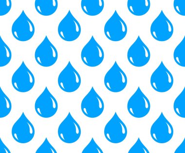 Su damlaları kusursuz vektör duvar kağıdı, yağmur damlaları sonsuz desen arkaplan, hava temalı resim.